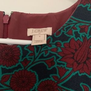 SOLD J. Crew Red Floral Short Sleeve Sheath Pencil Knee Length Dress